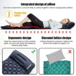 Outdoor Camping Sleeping Pad Inflatable Mattress with Pillows Ultralight Air Mat