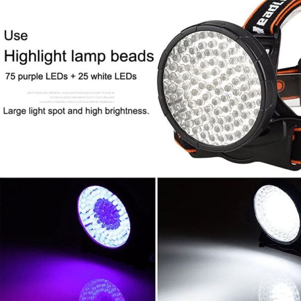 كشاف رأس إضاءة بيضاء و أشعة فوق بنفسجية UV – White Light Headlamps