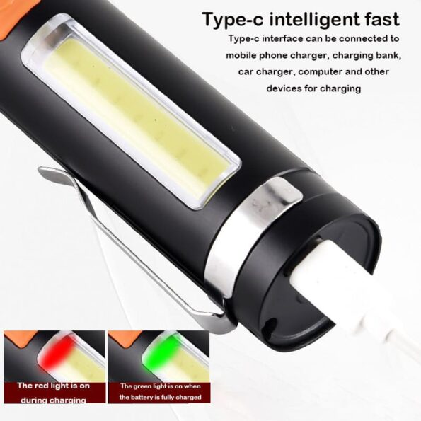 Flashlight 4 Modes Type-C Charging كشاف يد 4 أوضاع للإضاءة