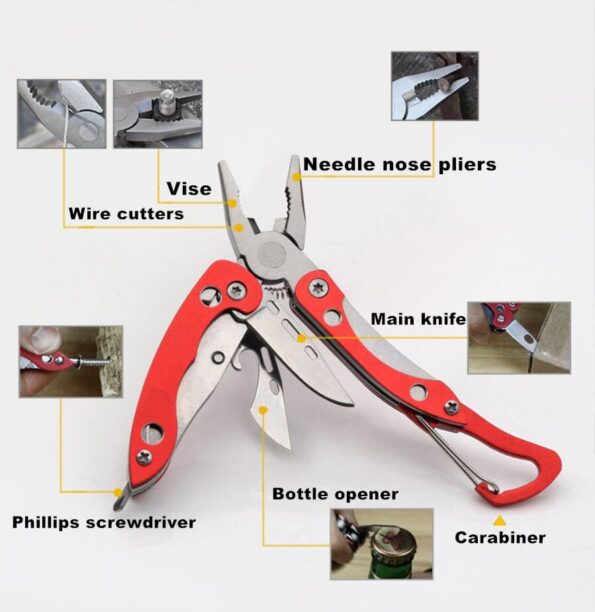 كماشة صغيرة متعددة الاستخدام للطوارئ Mini Multitool 7 in 1 Pocket folding Pliers