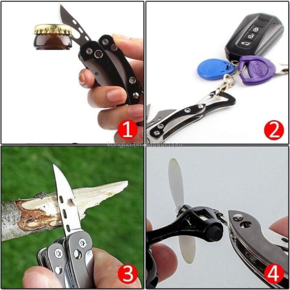 كماشة صغيرة متعددة الاستخدام للطوارئ Mini Multitool 7 in 1 Pocket folding Pliers