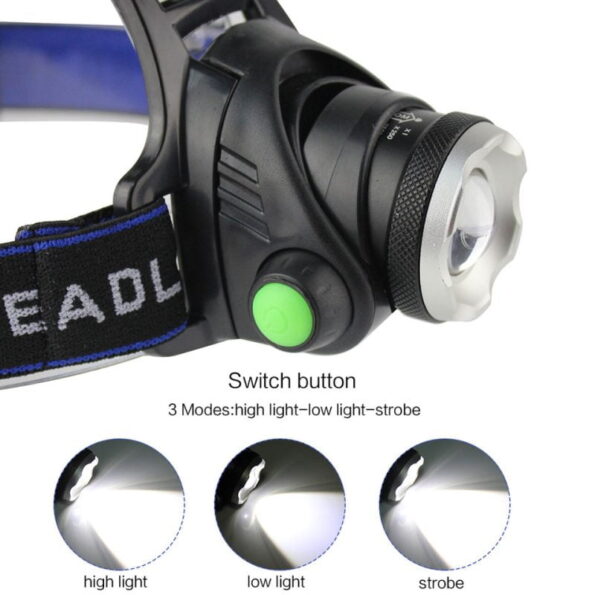 كشاف راس للصيد LED Headlamp T6