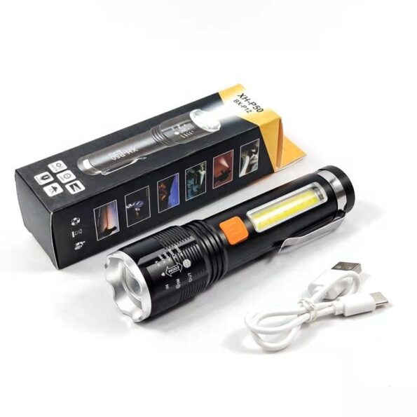 Flashlight 4 Modes Type-C Charging كشاف يد 4 أوضاع للإضاءة